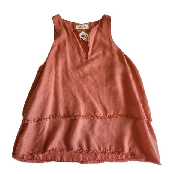 Bella Dahl Tops - NWT Bella Dahl Pink Sleeveless Boho Fringe Hem Top Women's XS Indie Chic